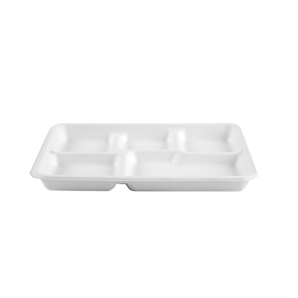 5-compartments Bagasse Tray