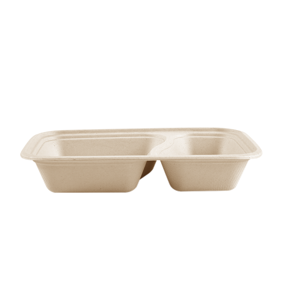 1000ml 2-Compartments Bagasse Box