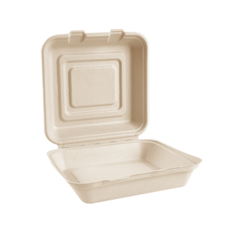10'' Bagasse Clamshell Box